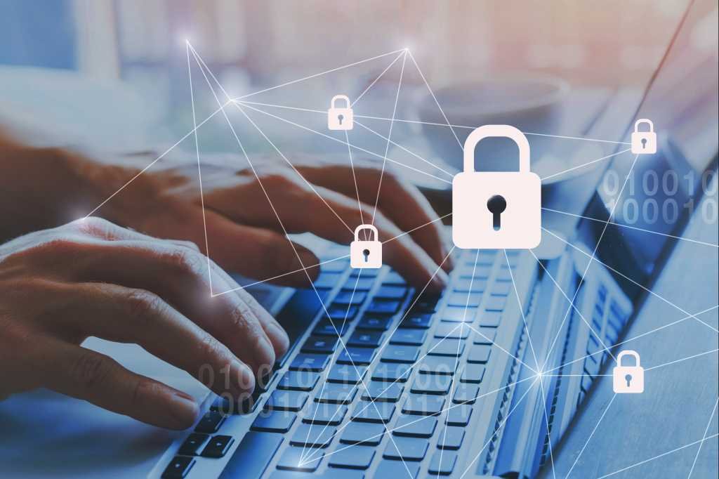 internet security and data protection concept, blockchain and cybersecurity